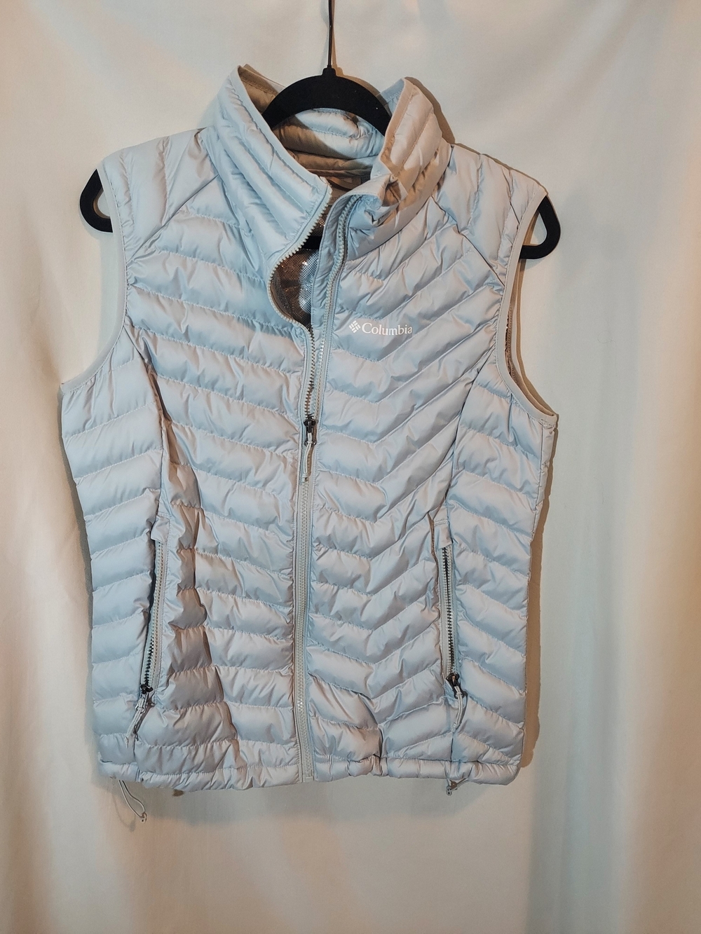 Columbia Powder Lite Vest Cirrus Grey Puffer Omni-Heat Women's Size L